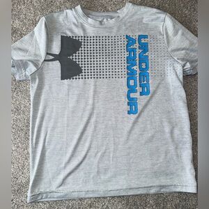 Under Armour - boys gray and blue performance tee